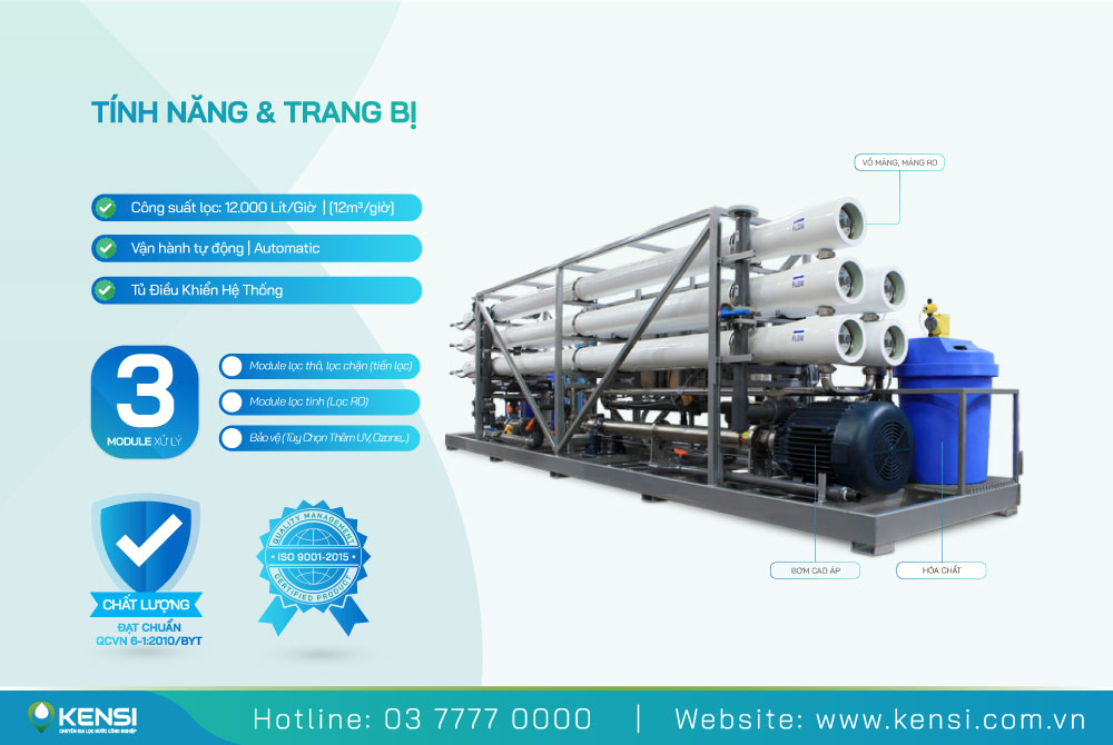 Hệ thống máy lọc nước công nghiệp RO 12m3/giờ