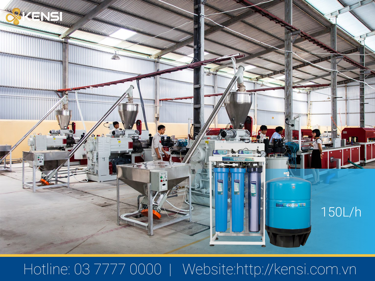 Máy lọc nước công nghiệp công suất 150L/h lắp đặt cho nhà xưởng