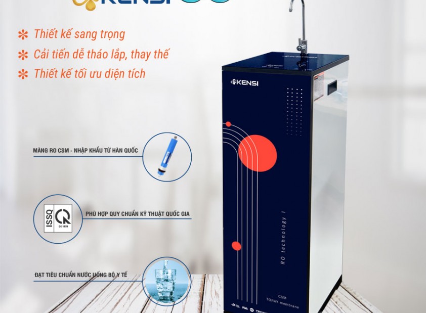 Mẫu thiết kế máy lọc nước RO Kensi S6 hoàn toàn mới