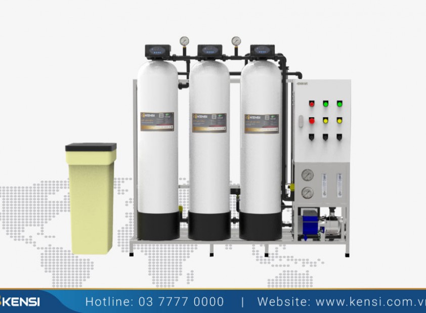 Máy lọc nước công nghiệp RO 500L/h lắp đặt trong các đơn vị ký túc xá trường học