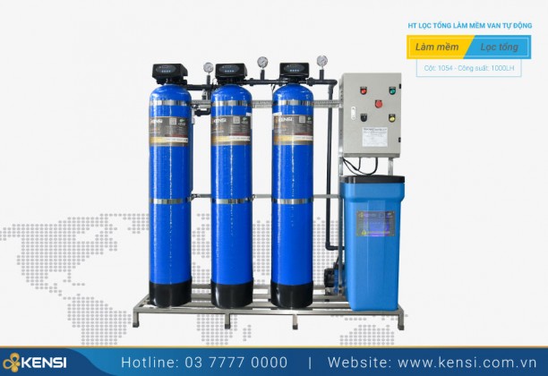 Hệ thống lọc nước tổng gia đình 3 cột composite van tự động 1000LH