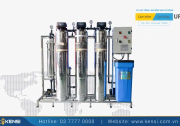 Hệ thống lọc nước tổng làm mềm 3 cột inox tích hợp lọc UF 1000LH