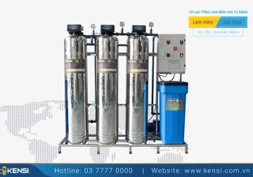 Hệ thống lọc nước tổng làm mềm 3 cột inox van tự động 1500LH
