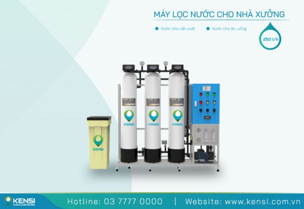 Hệ thống máy lọc nước 250 L/h cho nhà xưởng