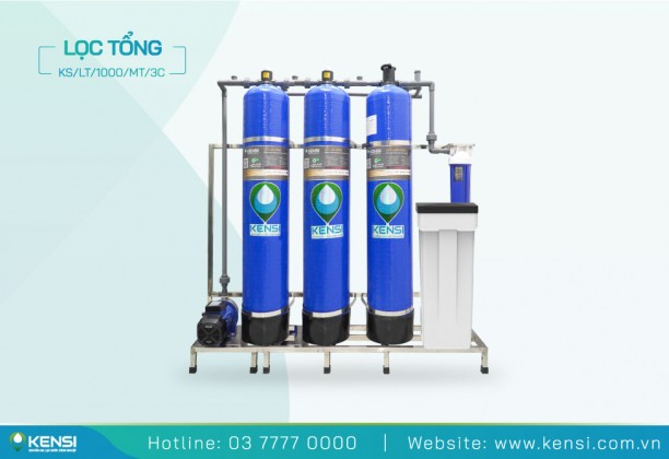 Hệ Thống Lọc Tổng Sinh Hoạt 3 Cột FRP 1 m³/giờ | Điều Khiển Cơ