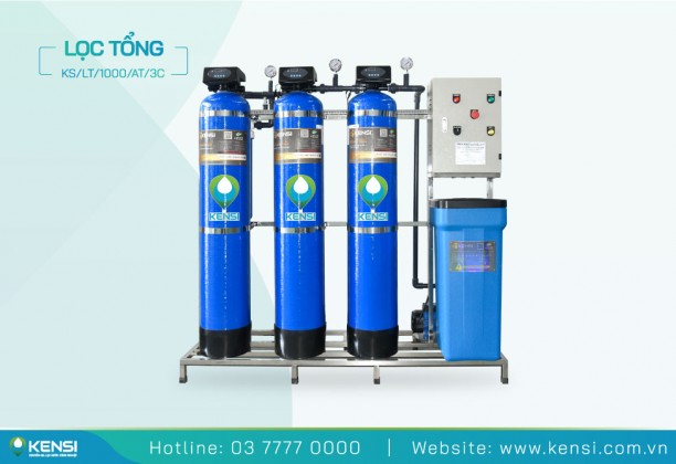 Hệ Thống Lọc Tổng Sinh Hoạt 3 Cột FRP 1 m³/giờ | Điều Khiển Tự Động
