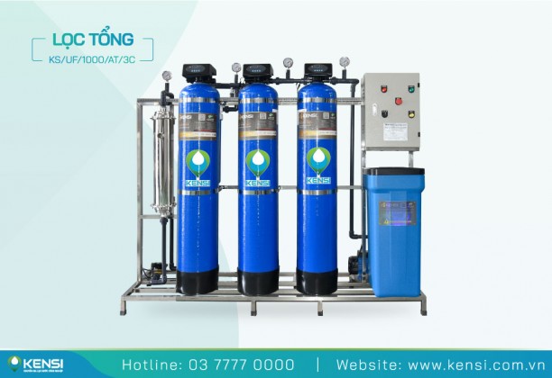Hệ Thống Lọc Tổng UF 3 Cột FRP 1 m³/giờ | Điều Khiển Tự Động