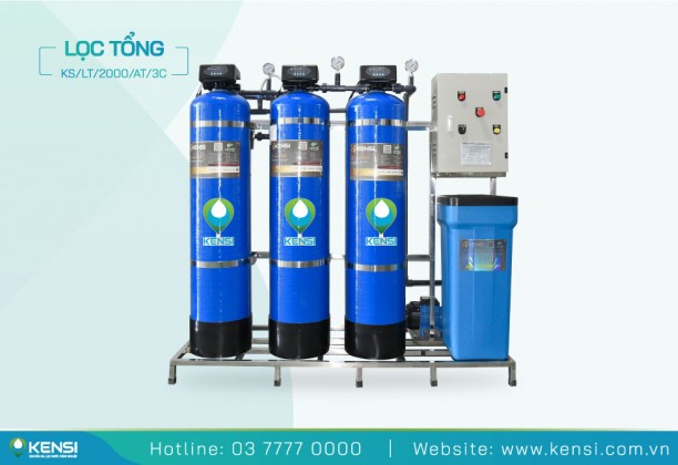 Hệ Thống Lọc Tổng 3 Cột Inox 2 m³/giờ | Điều Khiển Tự Động
