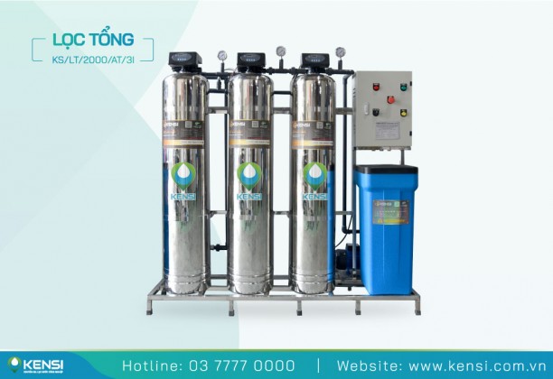 Hệ Thống Lọc Tổng Sinh Hoạt 3 Cột Inox 2 m³/giờ | Điều Khiển Tự Động