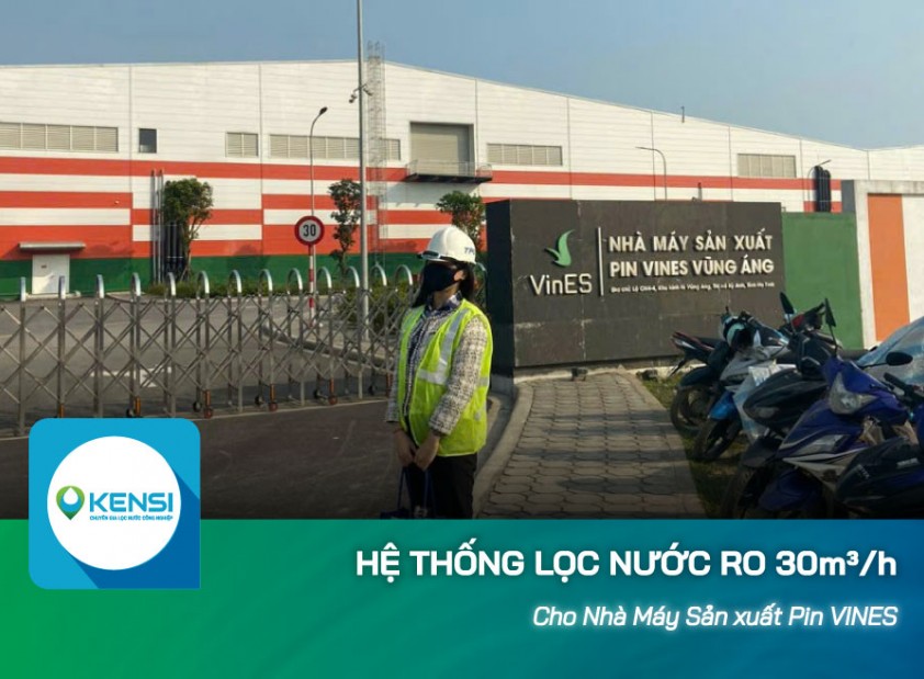 Hệ thống lọc nước công nghiệp RO 30m3/h cho nhà máy sản xuất pin Vin ES, Hà Tĩnh