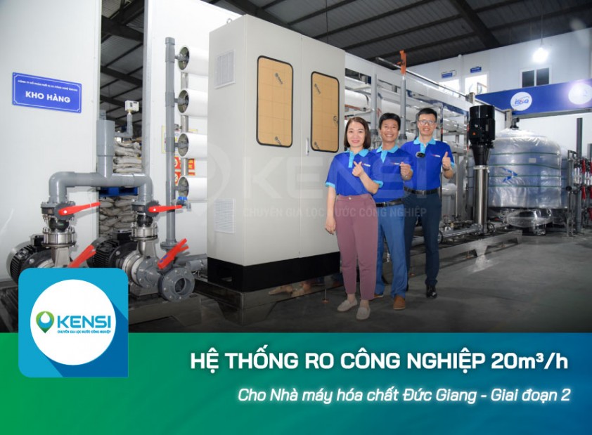 Lắp đặt hệ thống lọc nước công nghiệp RO 20m3/h cho nhà máy hóa chất Đức Giang 2