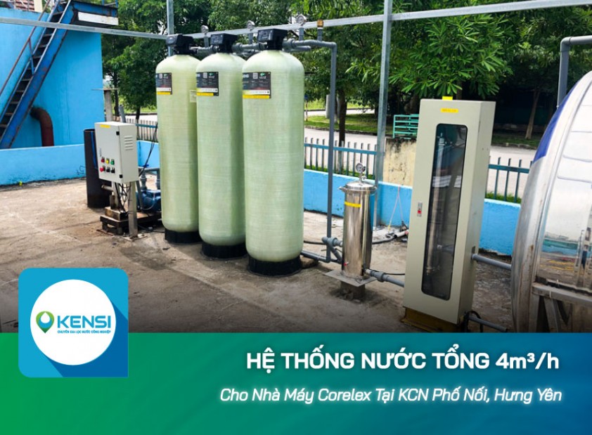 Lắp đặt hệ thống lọc tổng cho nhà máy công ty Corelex, KCN Phố Nối, Hưng Yên