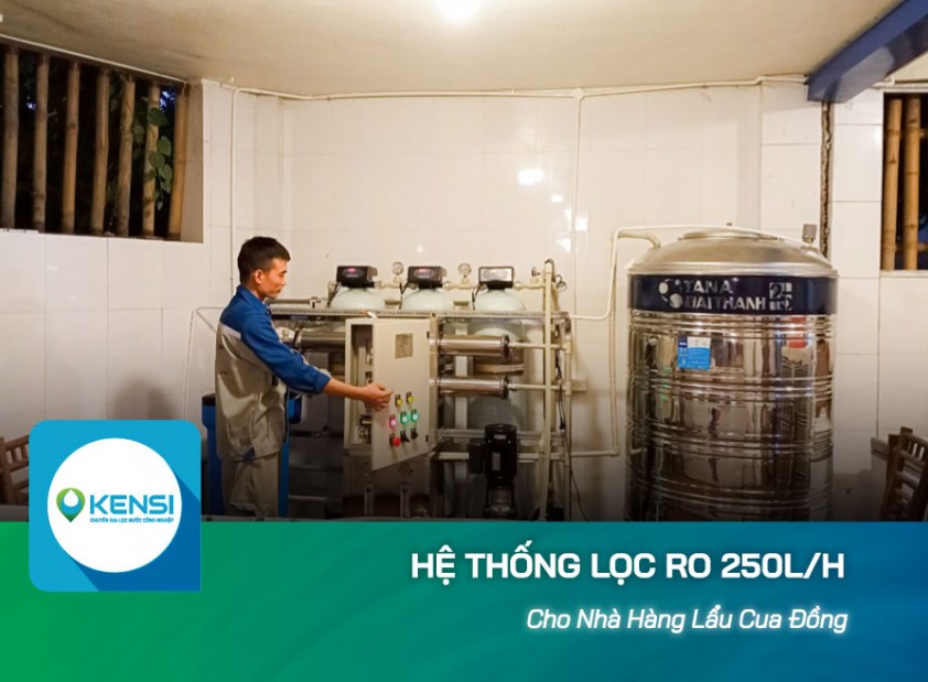 Lắp đặt hệ thống lọc nước công nghiệp RO cho nhà hàng Lẩu Cua Đồng, Hoài Đức, Hà Nội