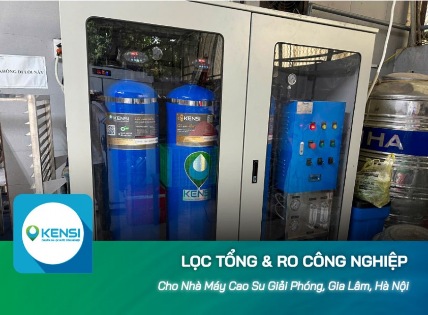 Hệ thống lọc nước công nghiệp RO 500L/h và lọc tổng 5m3/h cho nhà máy Cao su giải Phóng