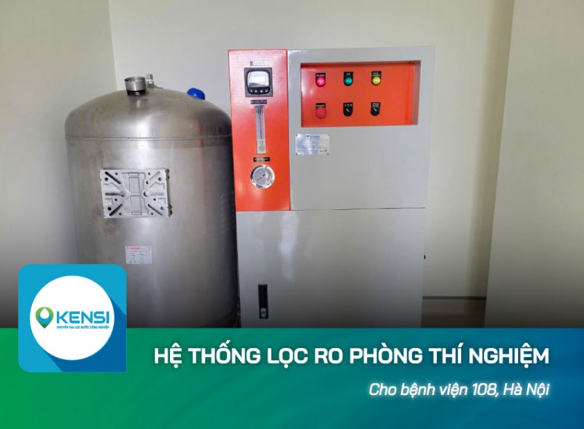 Hệ thống lọc nước công nghiệp RO cho phòng xét nghiệm Bệnh viện Trung ương Quân đội 108