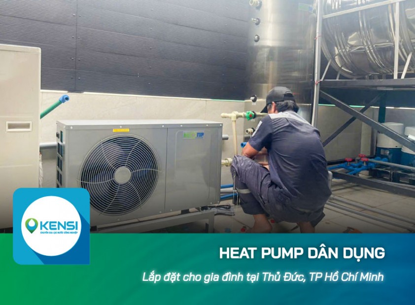 Lắp đặt máy bơm nhiệt Heat Pump cho khách hàng tại Thủ Đức, Hồ Chí Minh