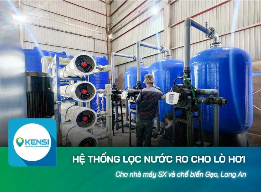 Hệ thống lọc nước công nghiệp RO 8m3/h cho lò hơi nhà máy gạo ở Long An