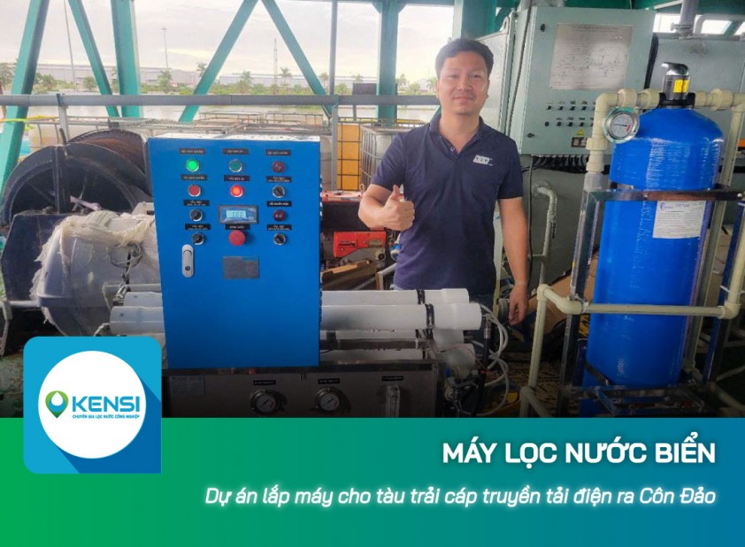 Lắp đặt máy lọc nước biển 500L/h cho tàu trải cáp truyền tải điện ra Côn Đảo