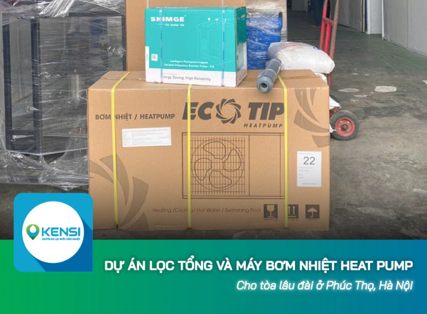 Lắp đặt hệ thống lọc tổng và máy bơm nhiệt Heat Pump cho tòa lâu đài ở Phúc Thọ (Hà Nội)