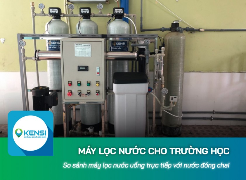 So sánh máy lọc nước cho trường học uống trực tiếp với nước đóng chai