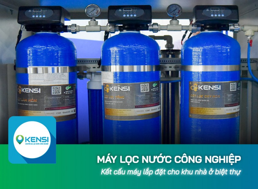 Kết cấu máy lọc nước công nghiệp lắp đặt cho khu nhà ở biệt thự