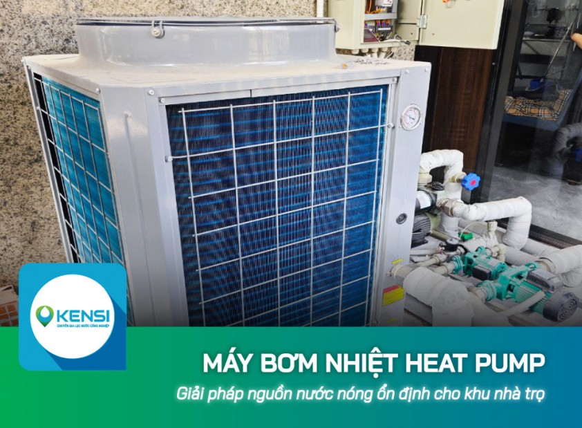 Máy bơm nhiệt Heat Pump tạo nguồn nước nóng ổn định cho khu nhà trọ