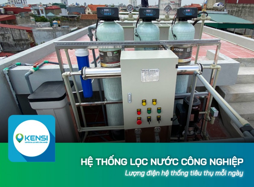 Lượng điện hệ thống lọc nước công nghiệp tiêu thụ mỗi ngày