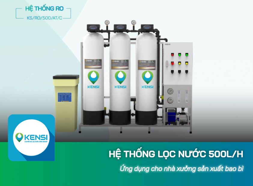 Ứng dụng hệ thống lọc nước công nghiệp 500L/h cho nhà xưởng sản xuất bao bì 