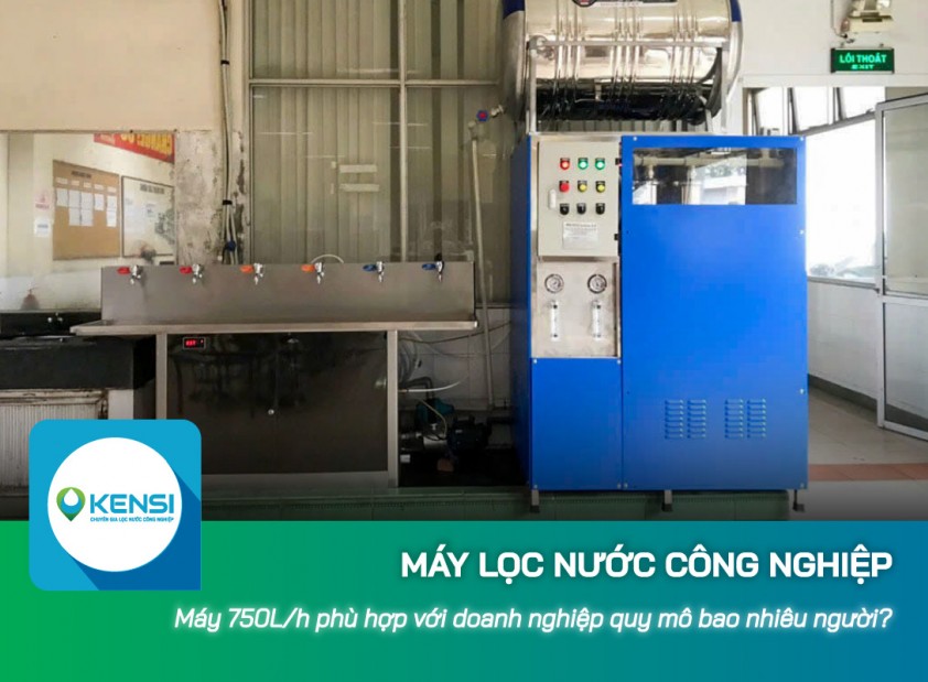 Máy lọc nước công nghiệp 750L/h phù hợp với doanh nghiệp quy mô bao nhiêu người?