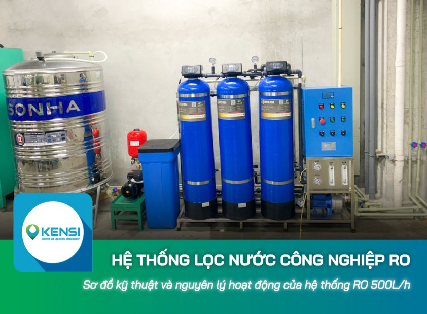 Sơ đồ kỹ thuật và nguyên lý hoạt động của hệ thống lọc nước công nghiệp RO 500L/h