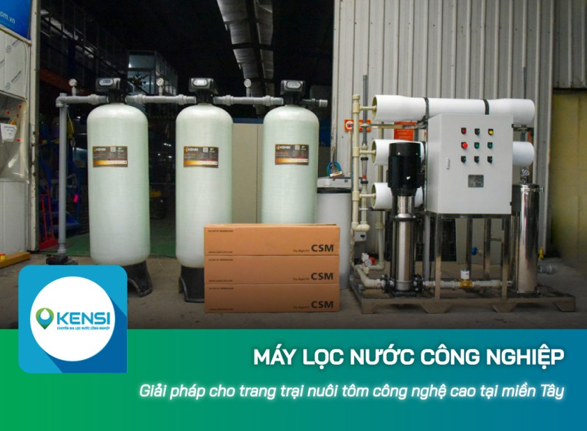 Lắp máy lọc nước công nghiệp RO cho trang trại nuôi tôm công nghệ cao tại miền Tây