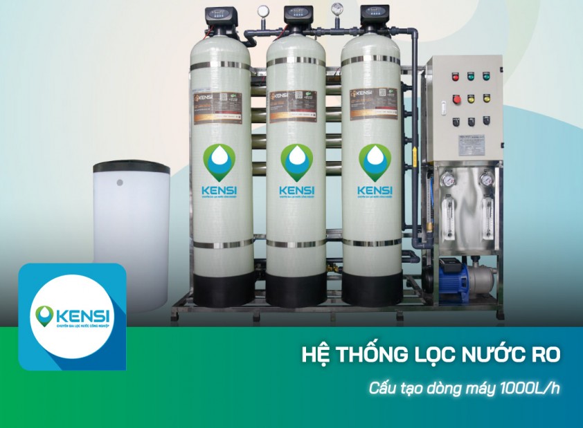 Chi tiết cấu tạo dòng máy lọc nước công nghiệp RO 1000L/h