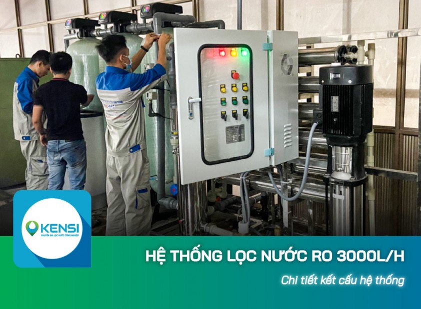 Kết cấu hệ thống lọc nước công nghiệp 3000L/h