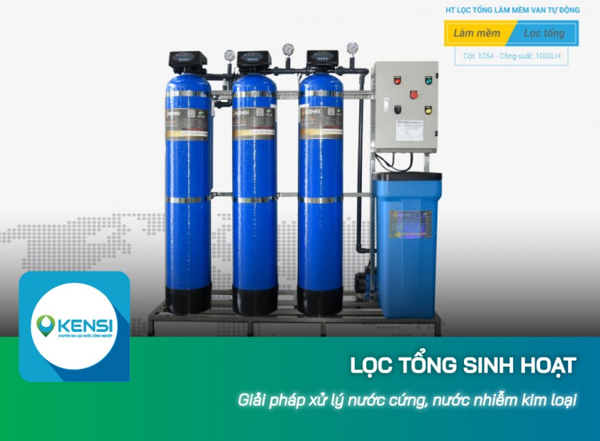Lọc tổng sinh hoạt xử lý nước cứng và nước nhiễm kim loại nặng