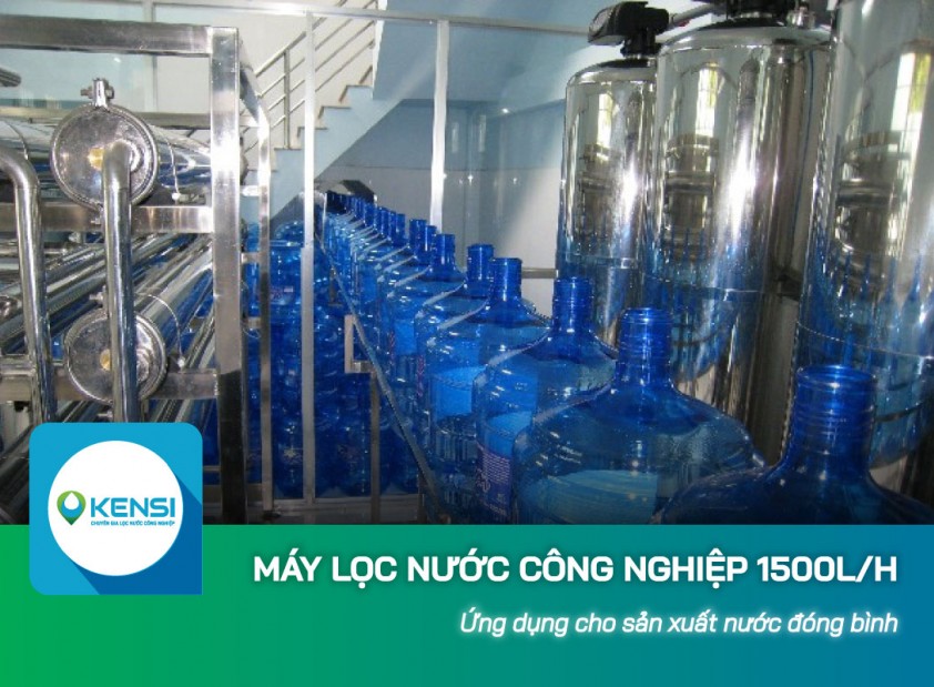 Máy lọc nước công nghiệp RO 1500L/h lắp sản xuất nước đóng bình