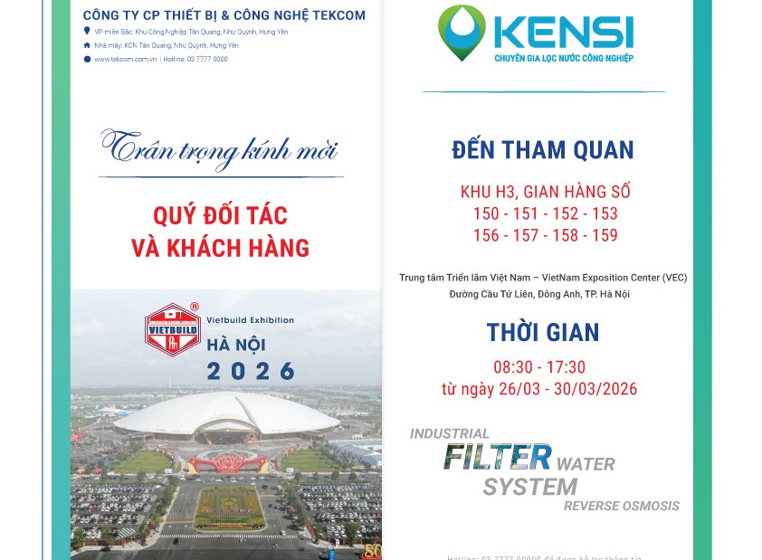 Tekcom tại Vietbuild 2026: Hệ sinh thái giải pháp lọc nước toàn diện