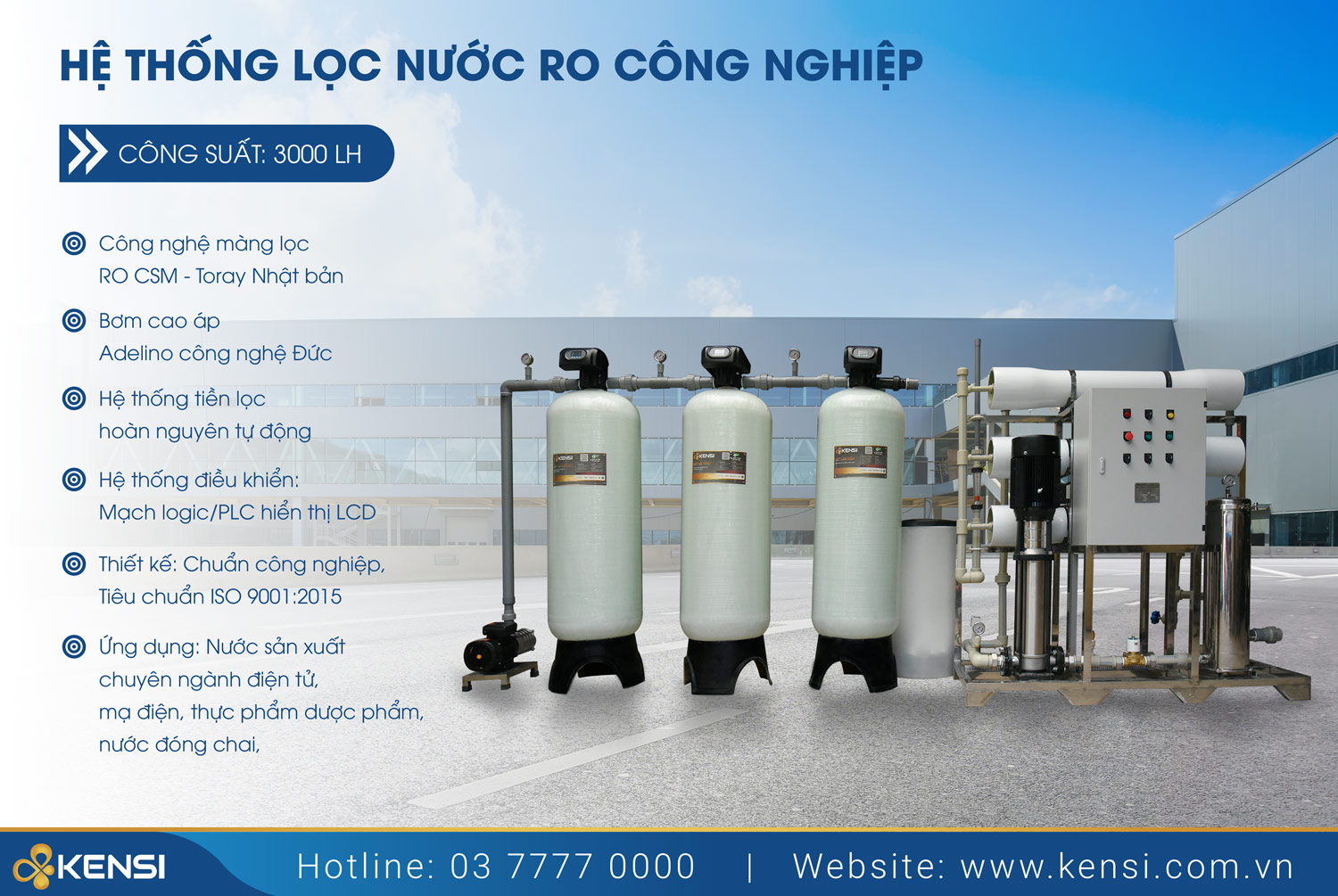 Hệ thống lọc nước công nghiệp RO 3000L/h