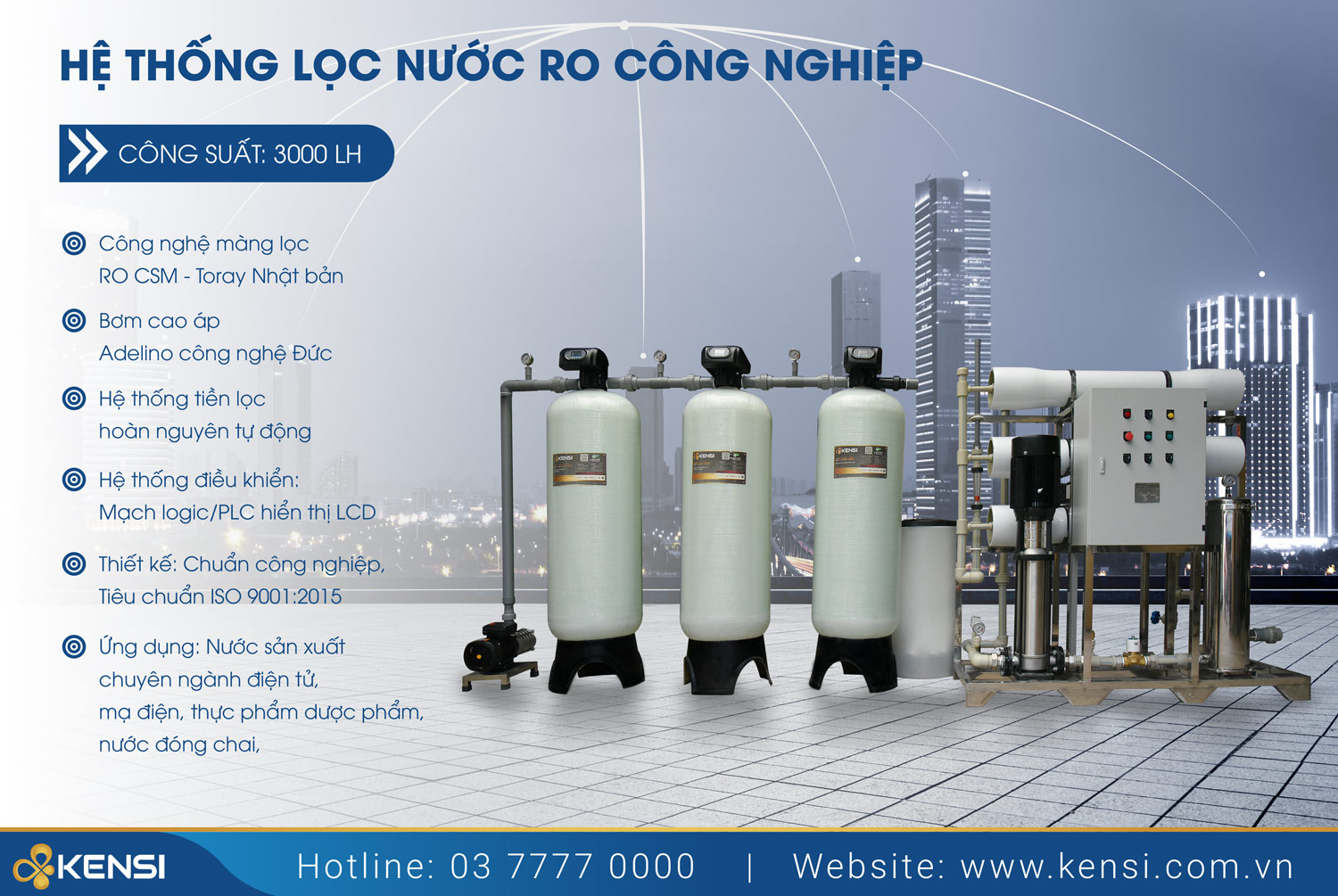Hệ thống lọc nước RO công nghiệp 3000L/h