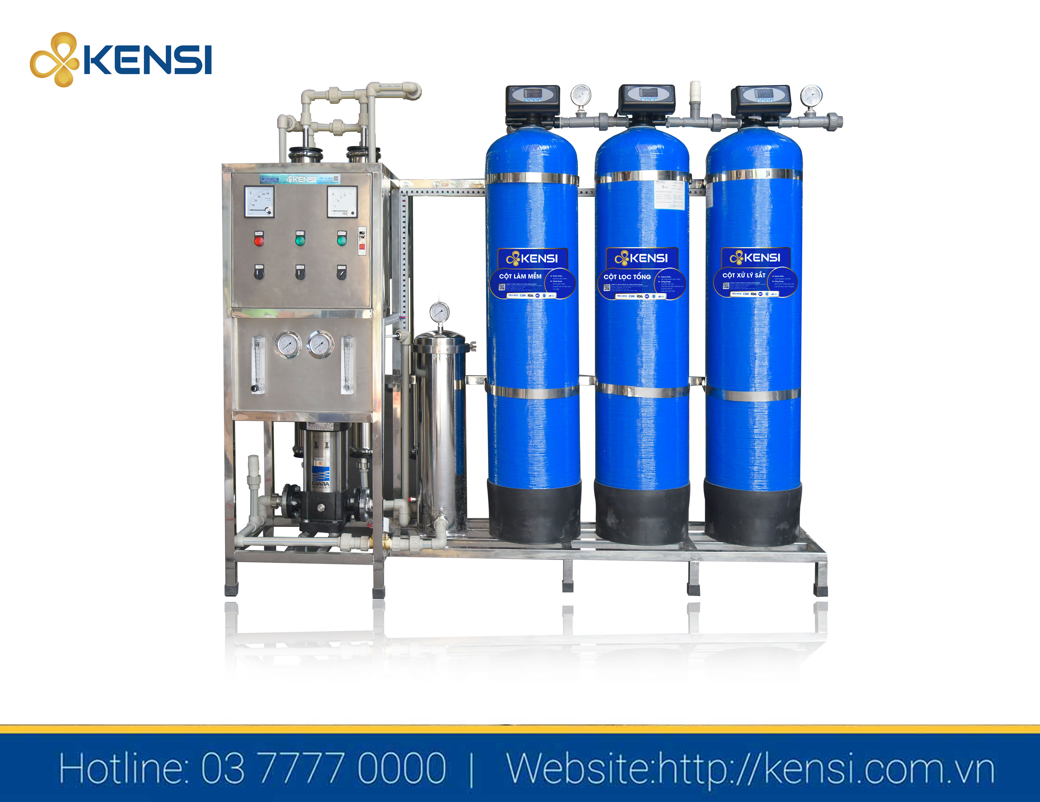 Hệ thống xử lý lọc nước RO công nghiệp CSM 500 L/h