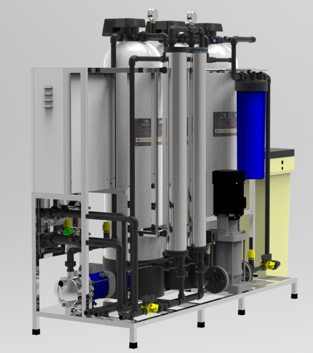 Hình ảnh của hệ thống lọc nước RO 500 lít trên giờ Hệ thống lọc nước RO công nghiệp công suất 500L/h (Loại đường ỐNG Inox)