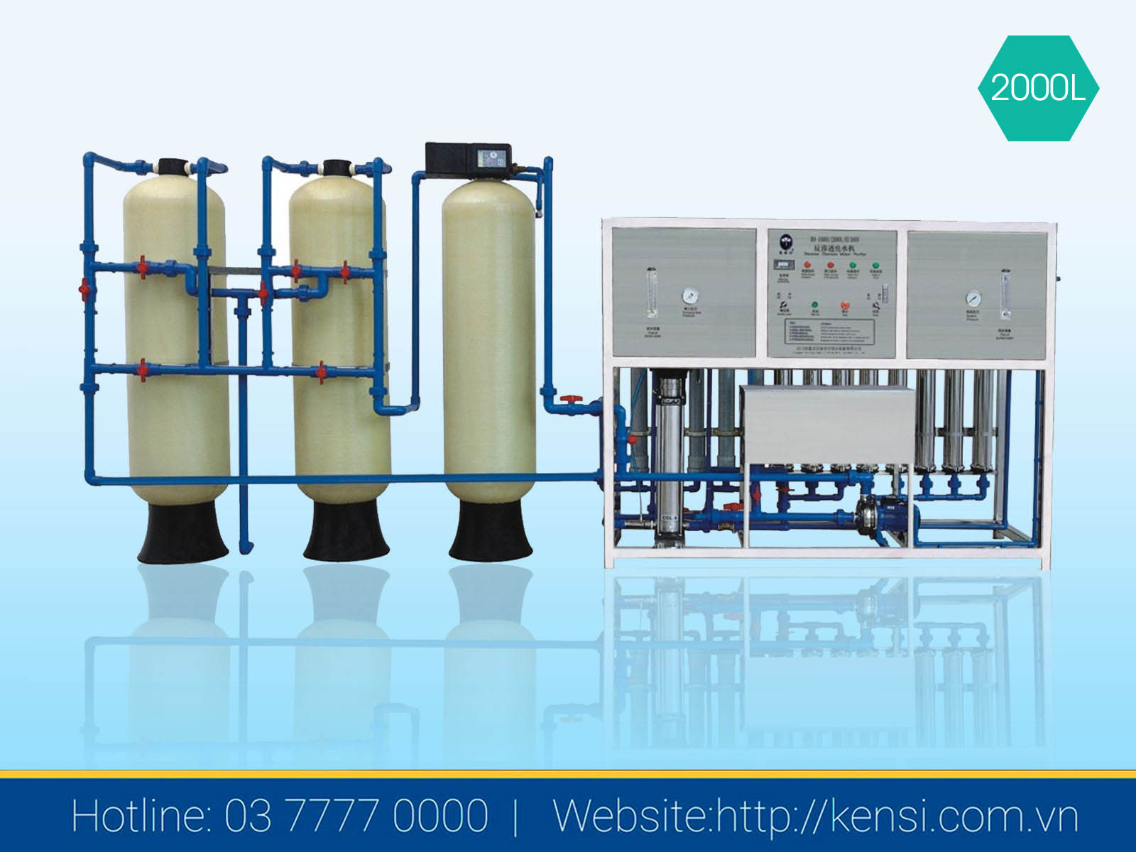 Hệ thống máy lọc nước RO công suất 2000l/h