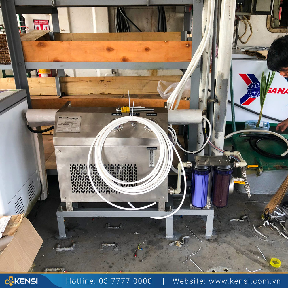Hình ảnh lắp đặt thực tế máy lọc nước Kensi cho các tàu hải quân