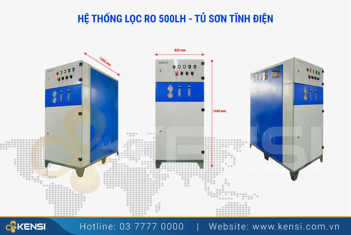 Hệ thống lọc nước RO 500L/h có tủ bảo vệ