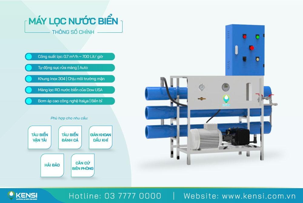 Hệ thống lọc nước biển 700L/h SWRO - 700