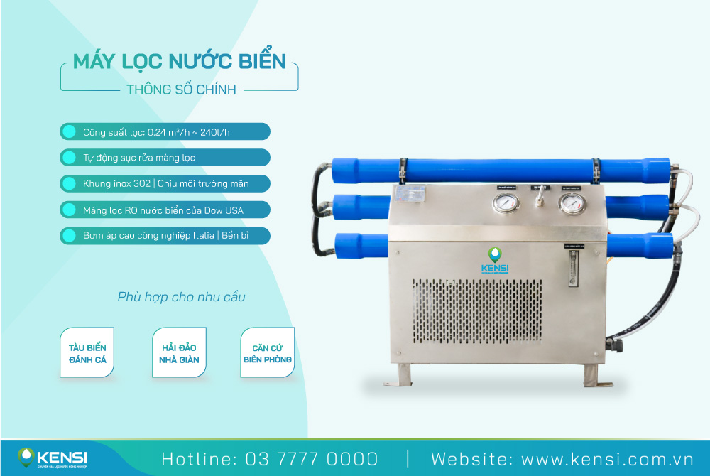 Đặc điểm nổi bật ở hệ thống lọc nước biển 240L/h
