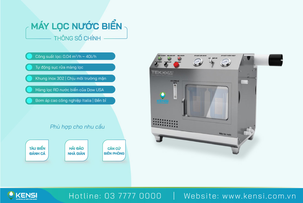 Một số thông số chính ở hệ thống lọc nước biển SWRO-40