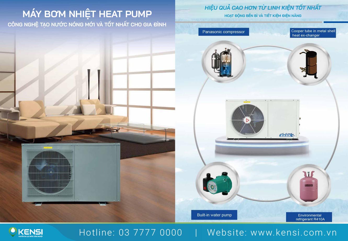 Heat Pump máy bơm nhiệt tạo nước nóng dùng cho gia đình