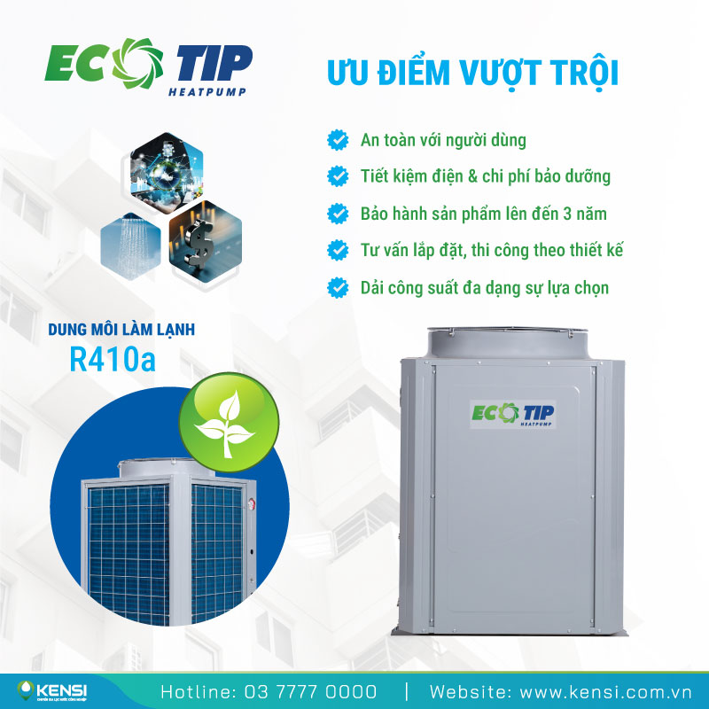 Ưu điểm của máy nước nóng trung tâm Heat Pump