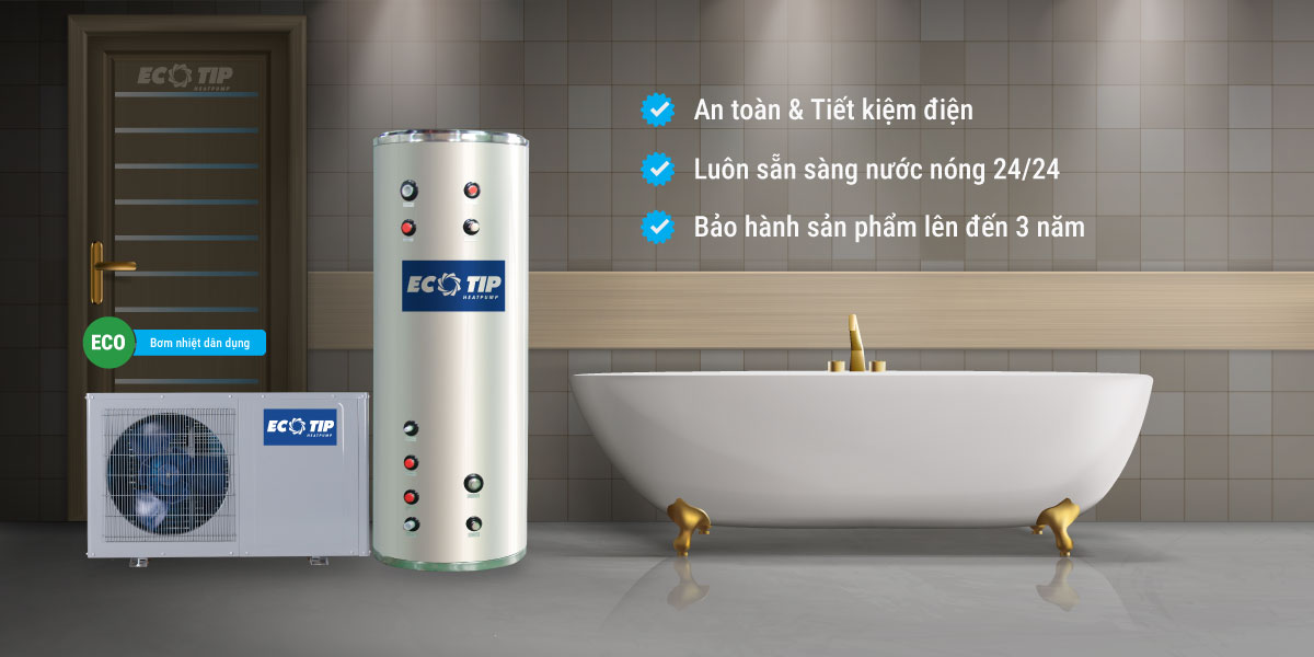 Máy bơm nhiệt cho phép điều chỉnh công suất, nhiệt độ nước theo nhu cầu sử dụng