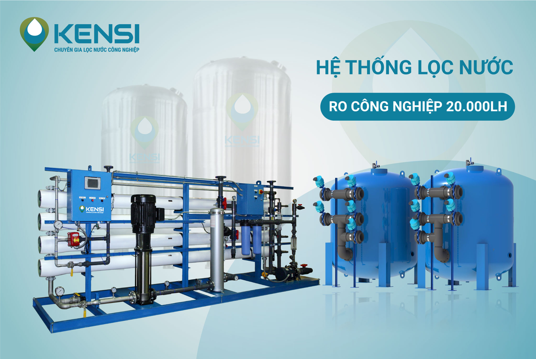 Hệ thống lọc nước công nghiệp RO sản xuất nước tinh khiết